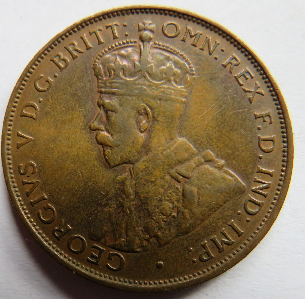 1933 King George V Australia One Penny Coin