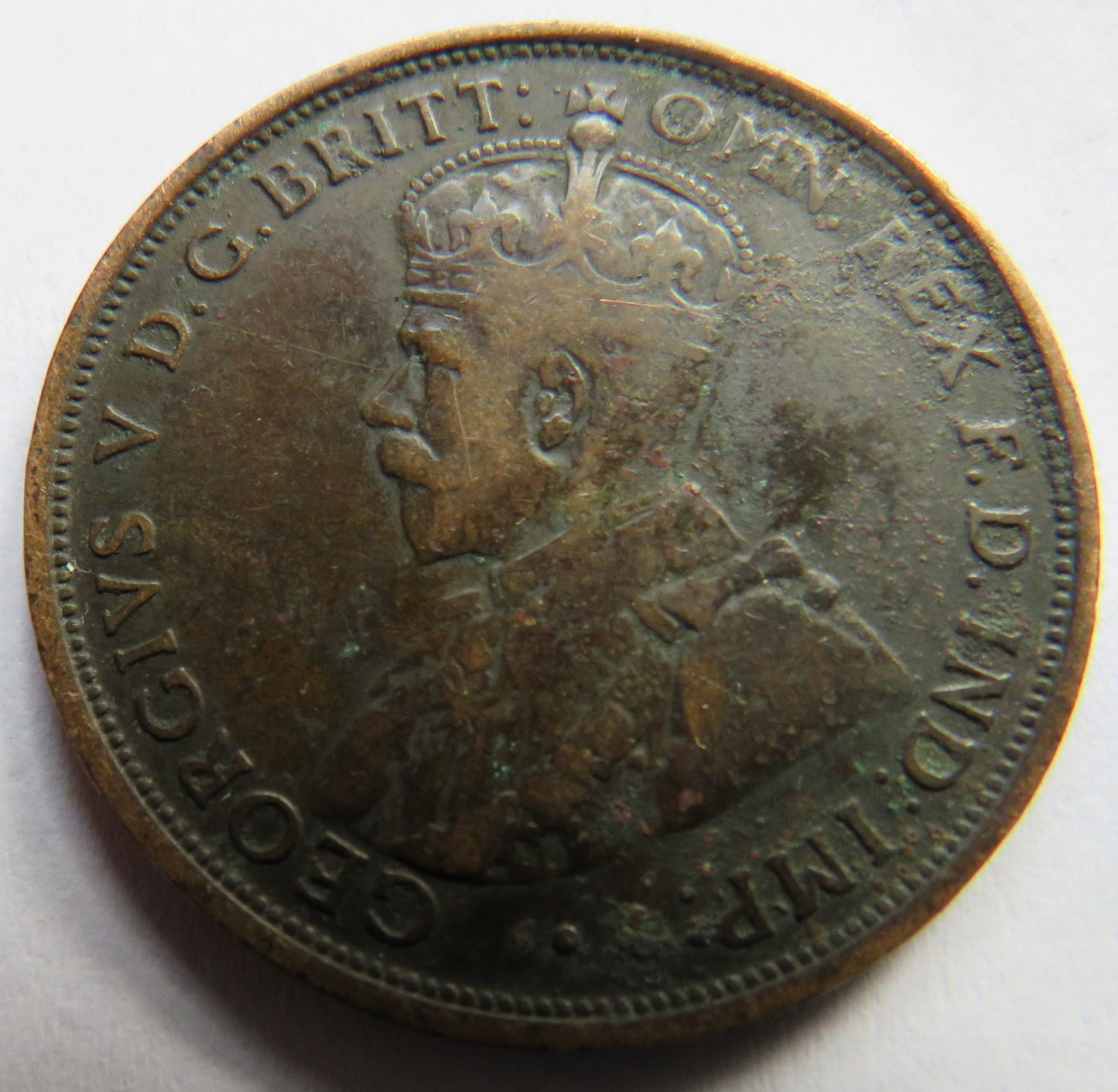 1911 King George V Australia One Penny Coin