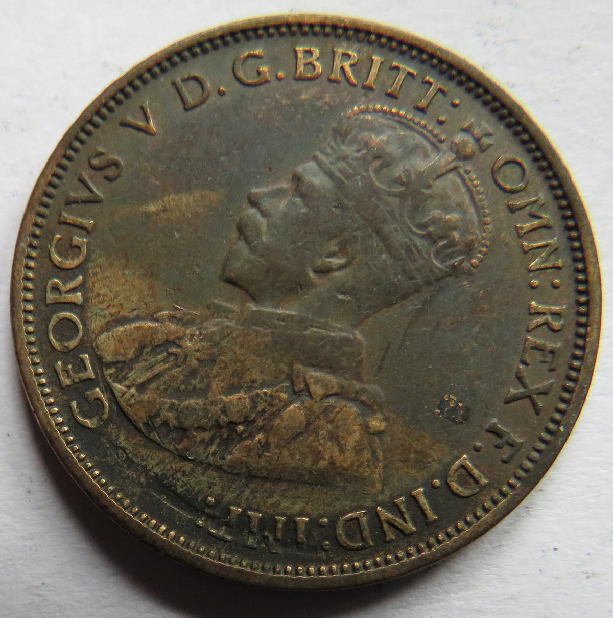 1916 King George V Australia Halfpenny Coin