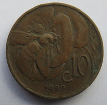 Load image into Gallery viewer, 1920 Italy 10 Centesimi Coin
