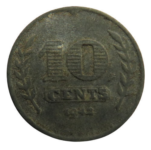 1942 Netherlands 10 Cents Coin