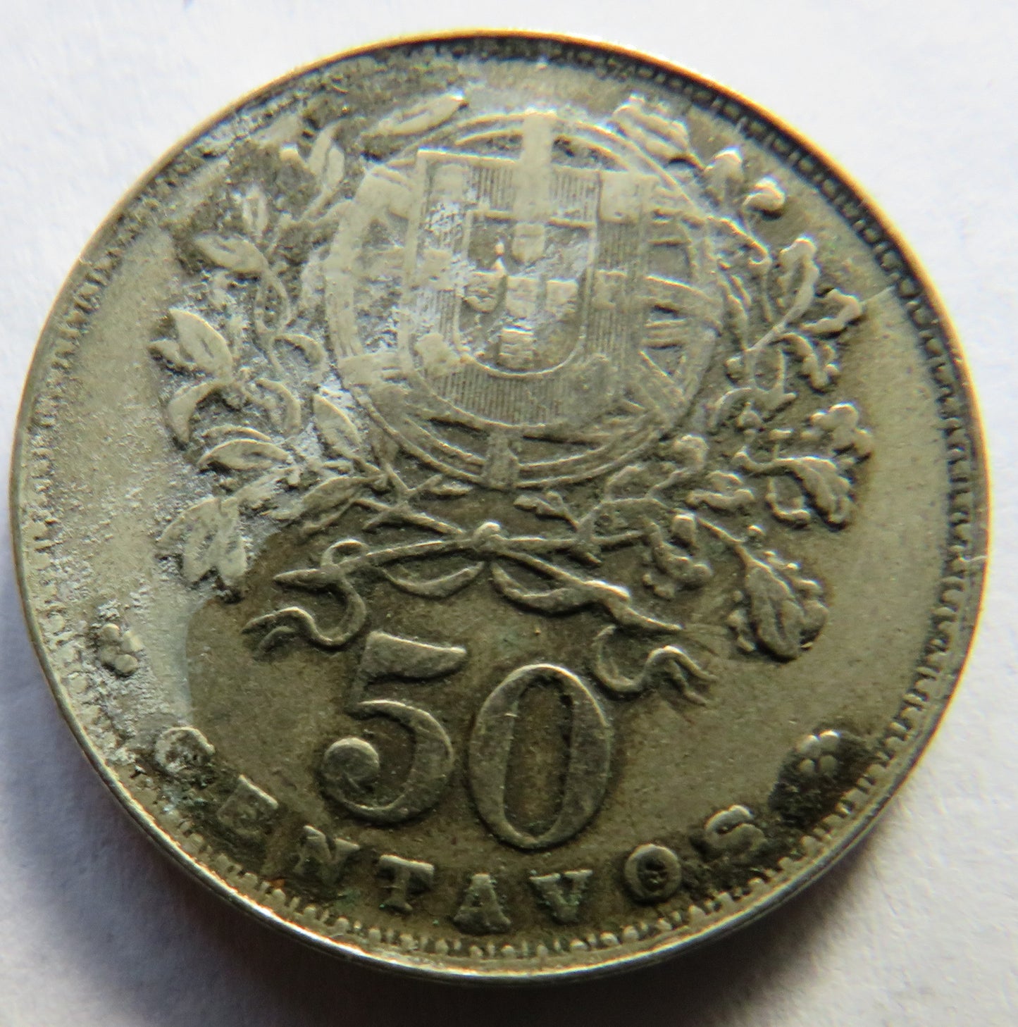 1929 Portugal 50 Centavos Coin