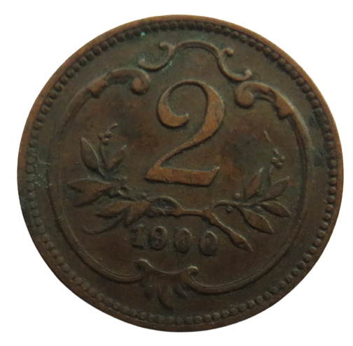 1900 Austria 2 Heller Coin