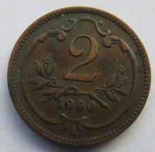 Load image into Gallery viewer, 1900 Austria 2 Heller Coin
