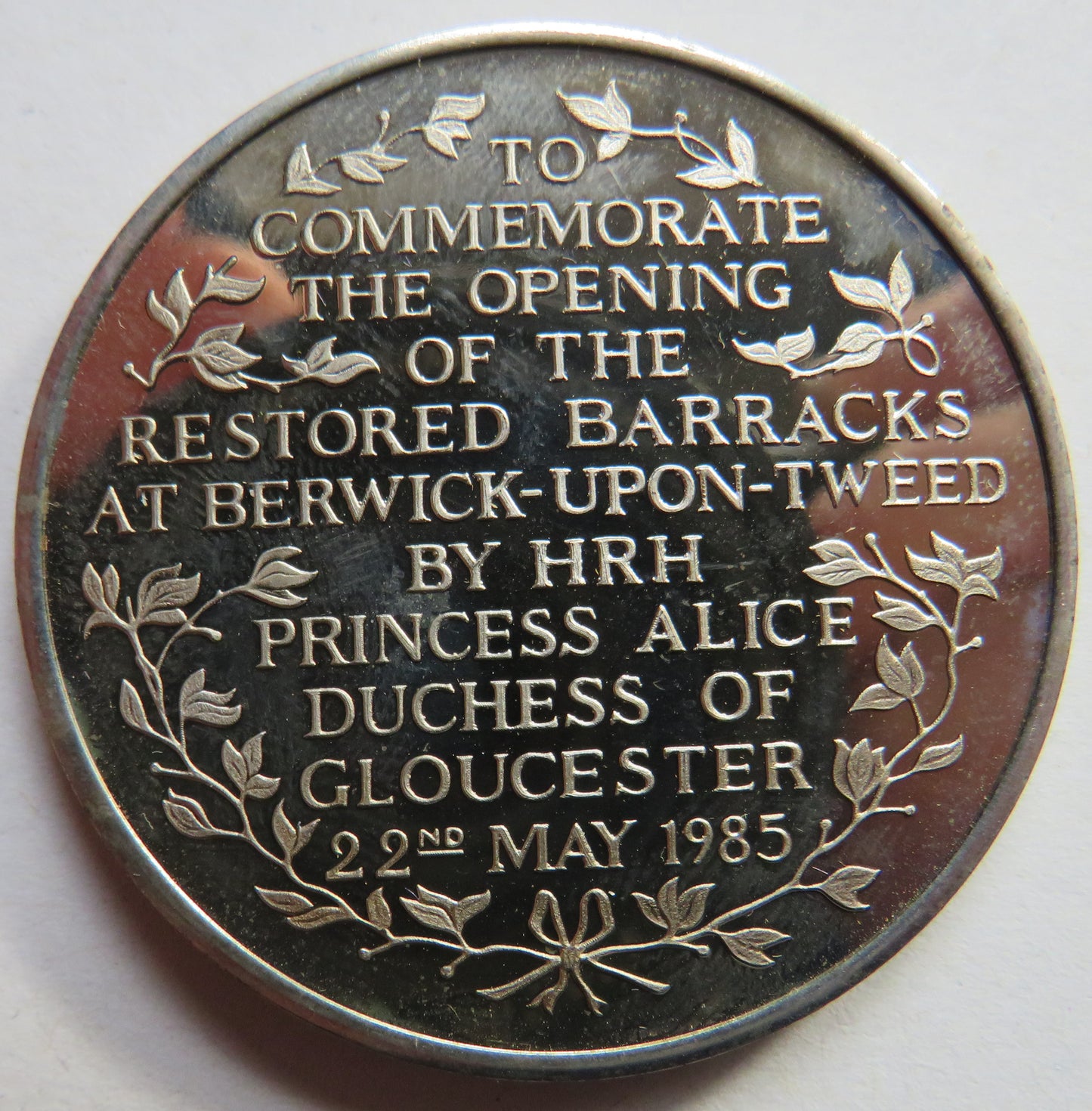 Berwick Barracks, Berwick-Upon-Tweed 1985 Commemorative Medal / Coin