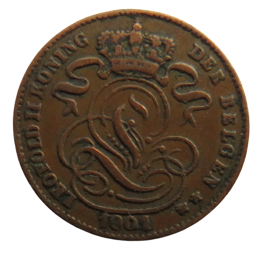 1901 Belgium One Centime Coin