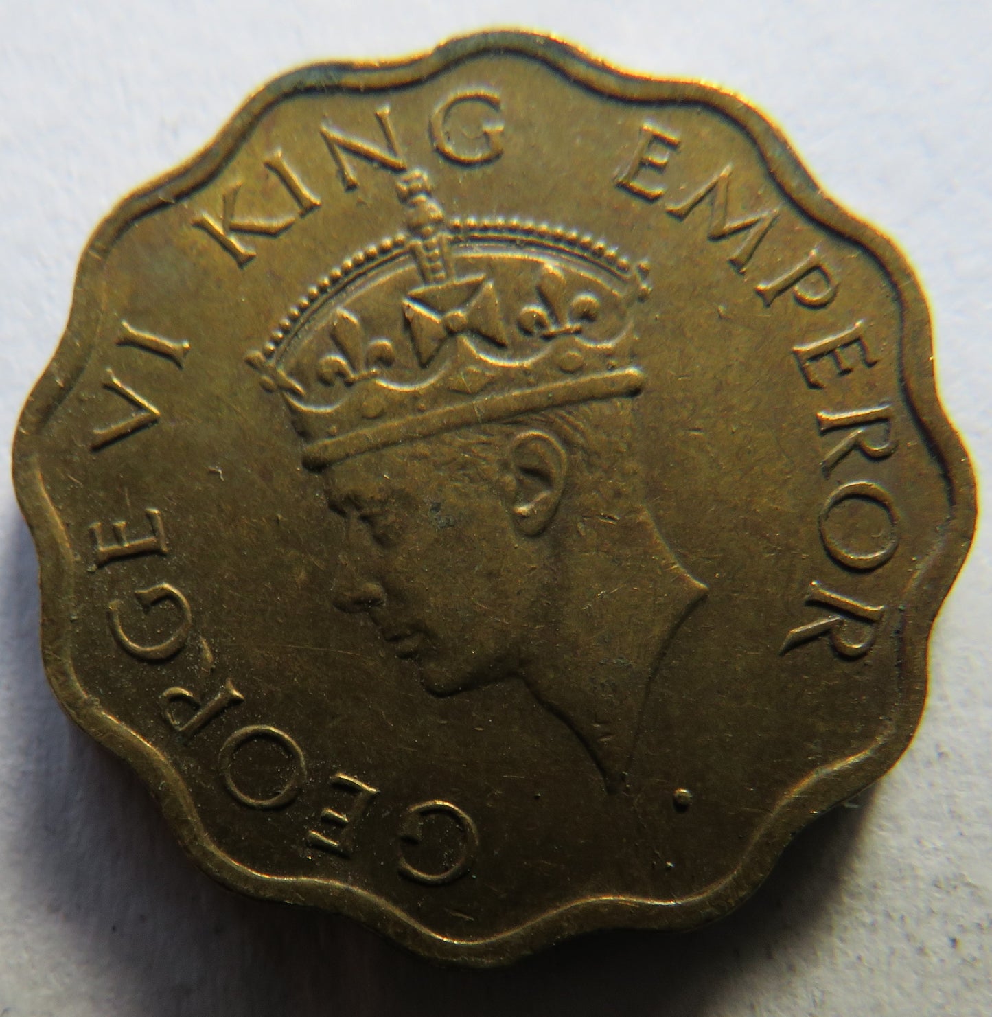 1944 King George VI India One Anna Coin