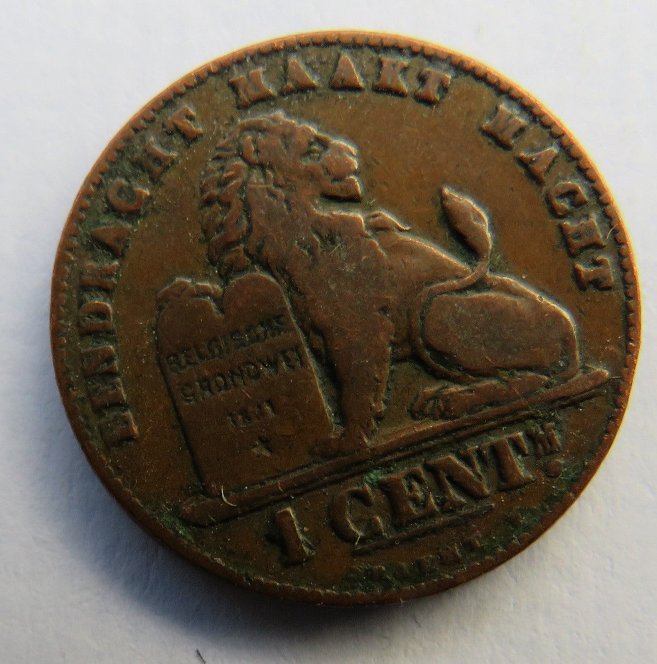 1901 Belgium One Centime Coin