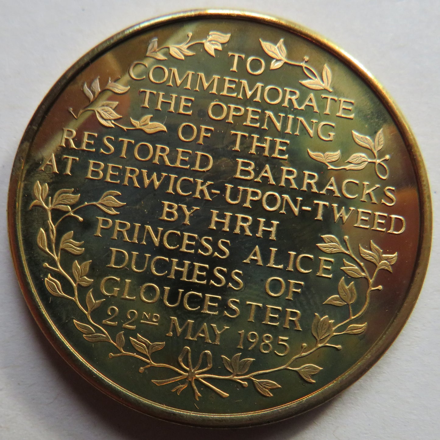 Berwick Barracks, Berwick-Upon-Tweed 1985 Commemorative Medal / Coin