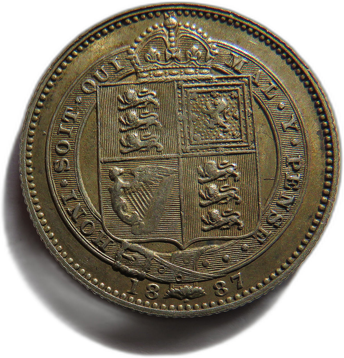 1887 Queen Victoria Jubilee Head Silver Shilling Coin In Better Grade - Great Britain