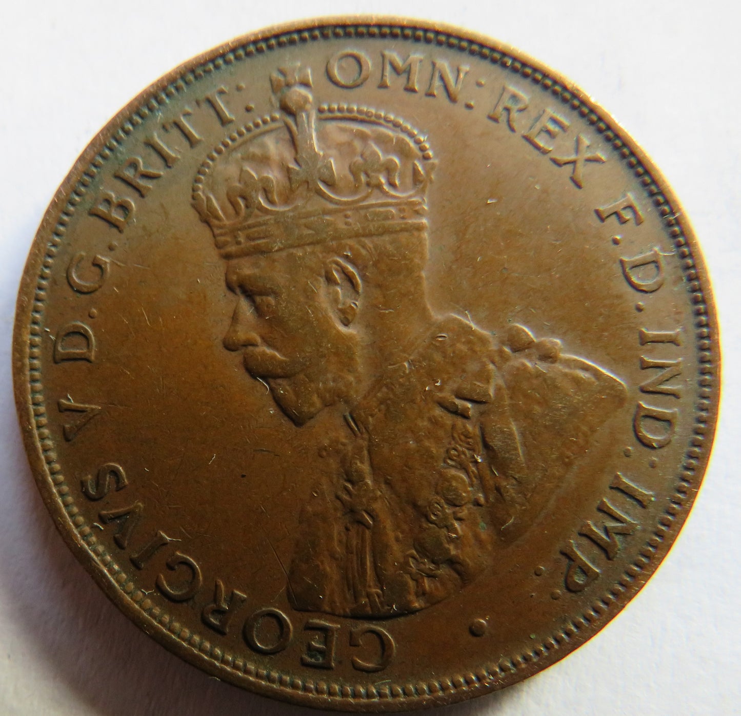 1924 King George V Australia One Penny Coin