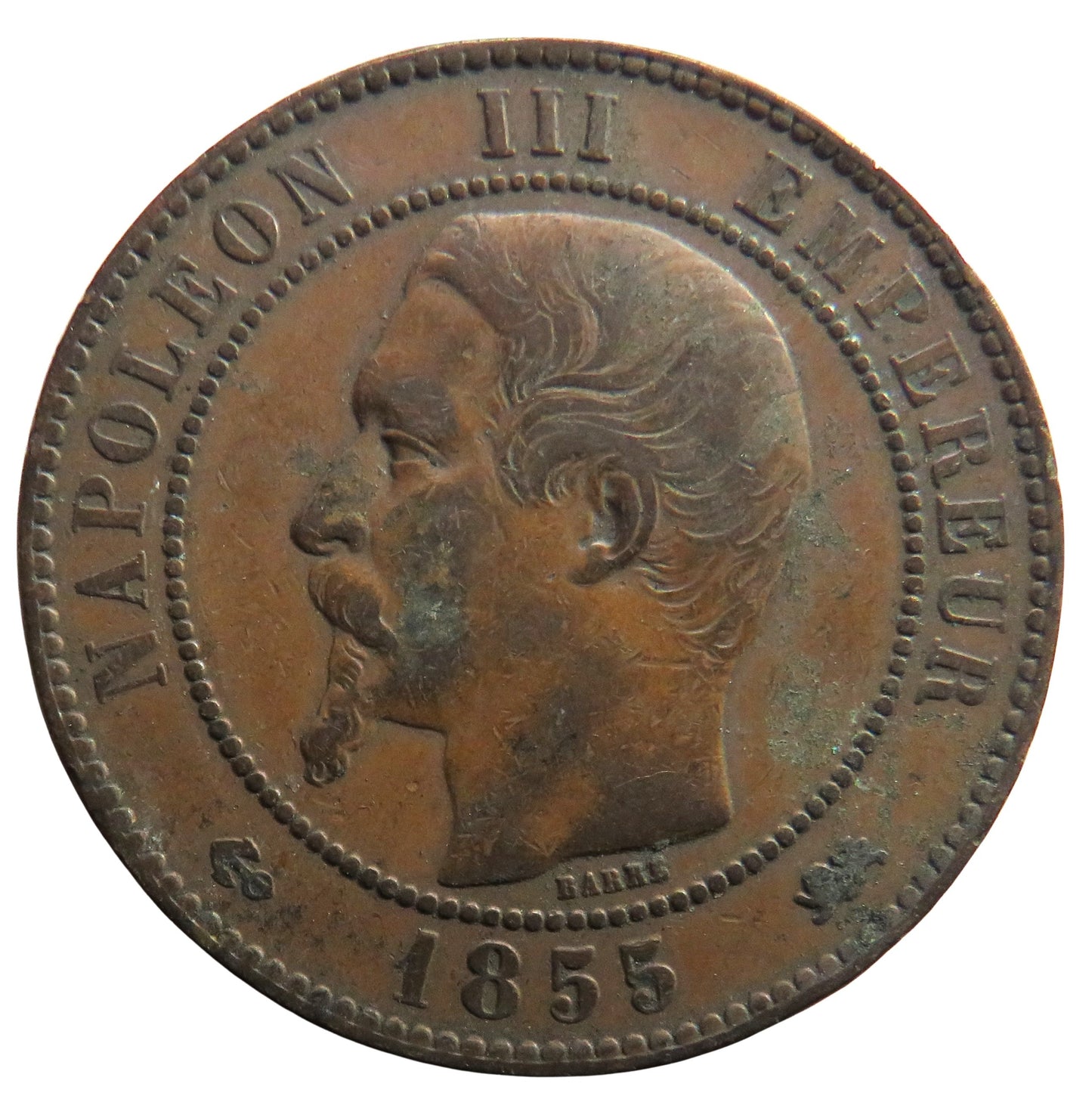 1855-D Napoleon III France 10 Centimes Coin