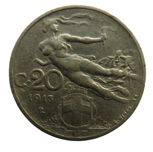 1913 Italy 20 Centesimi Coin