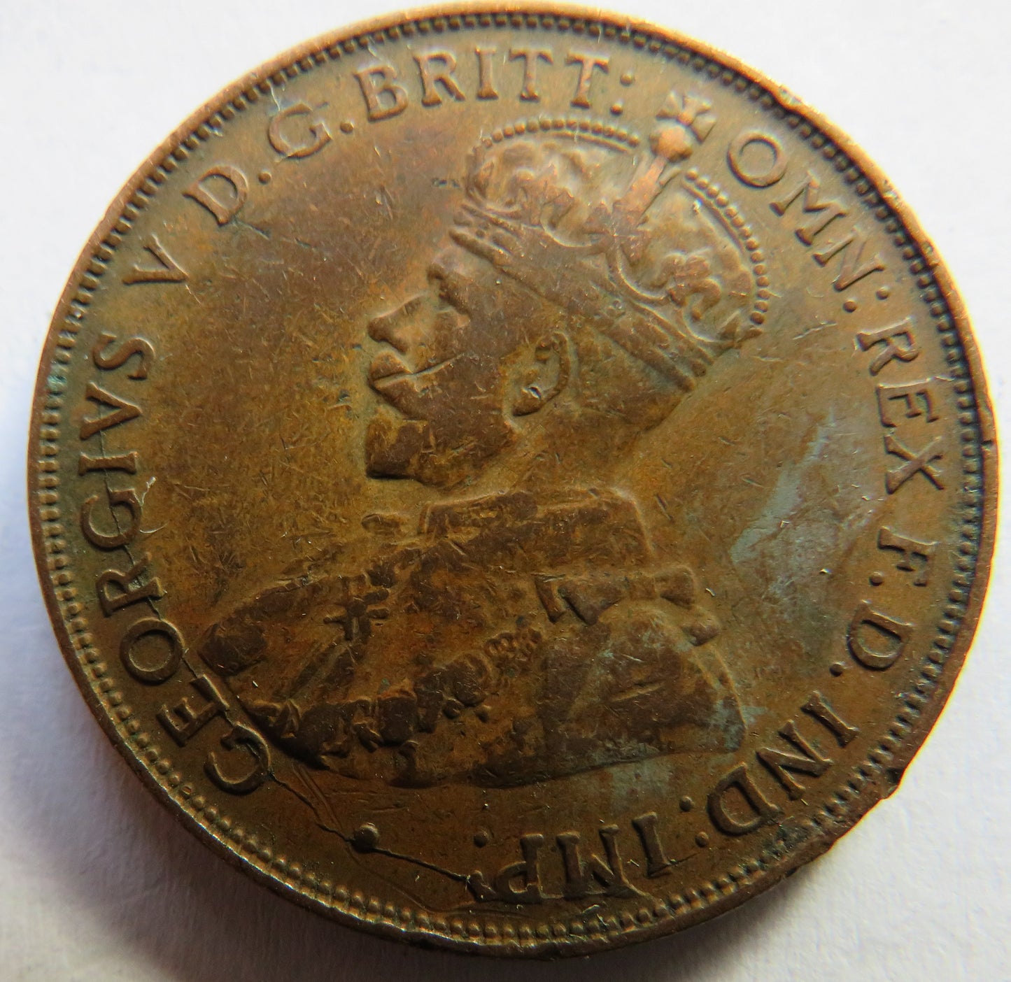 1923 King George V Australia One Penny Coin
