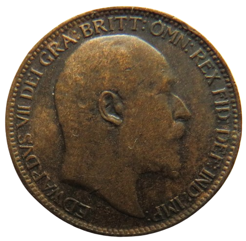 1907 King Edward VII Farthing Coin - Great Britain