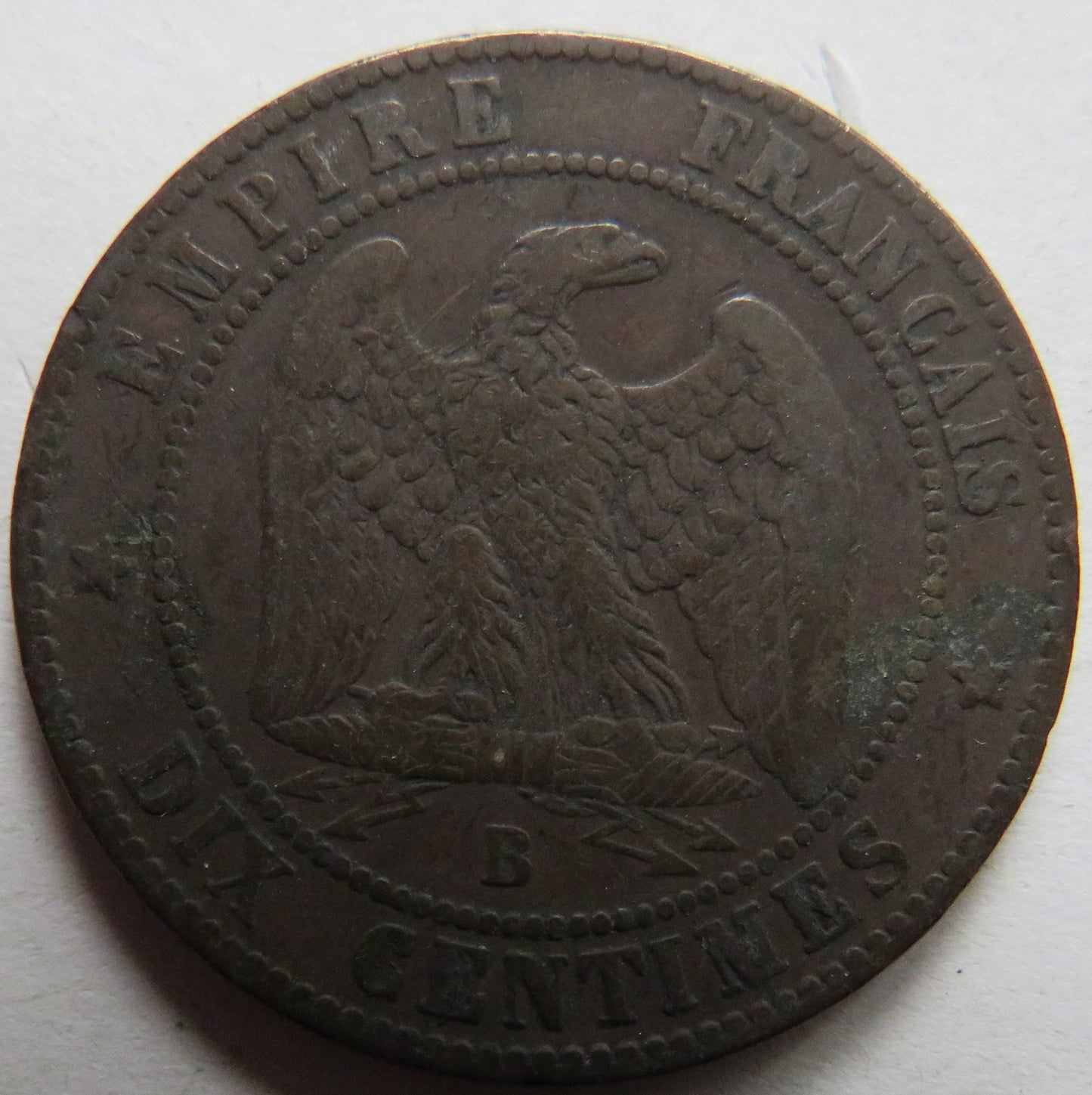1854-B Napoleon III France 10 Centimes Coin