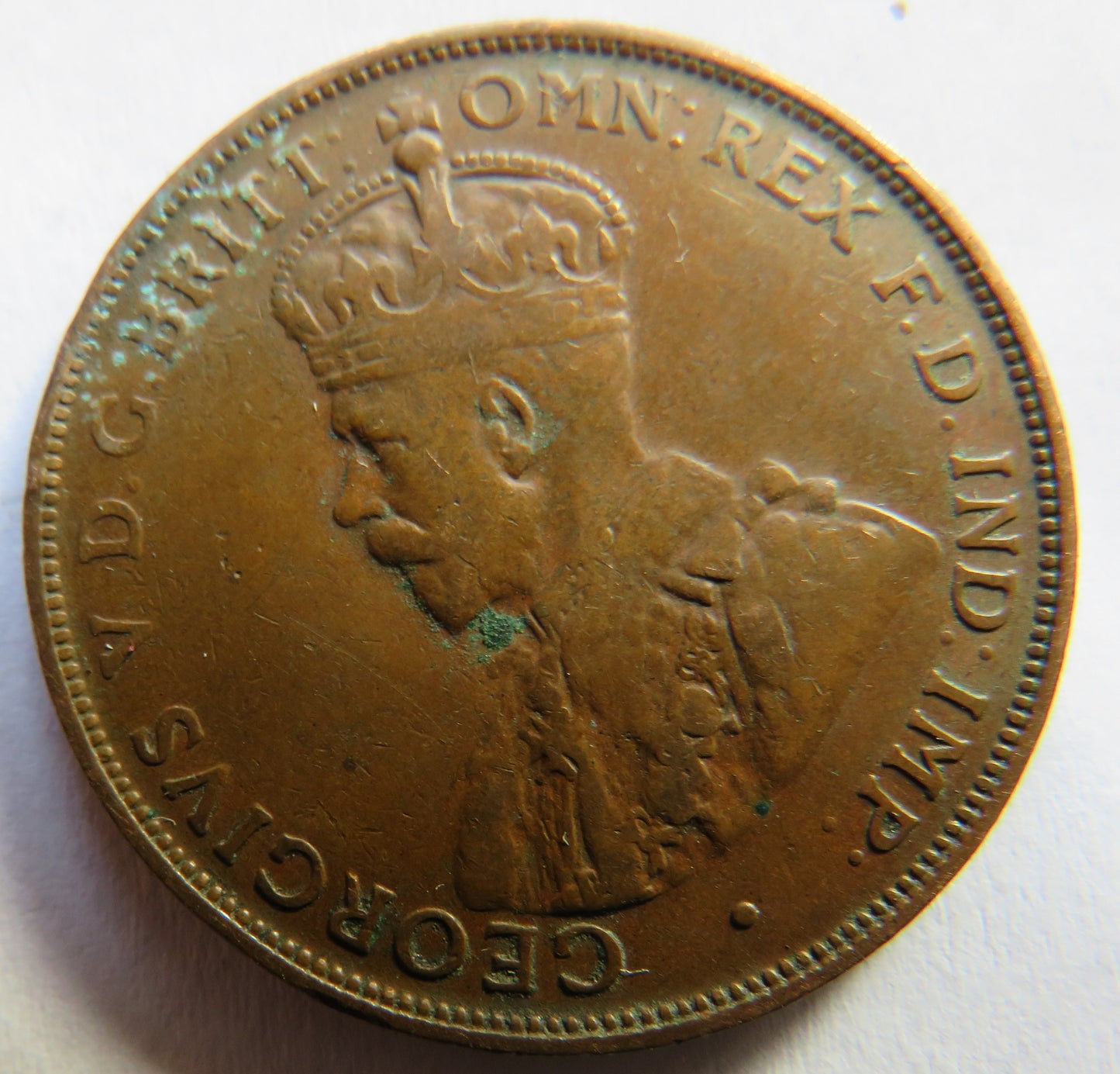 1922 King George V Australia One Penny Coin