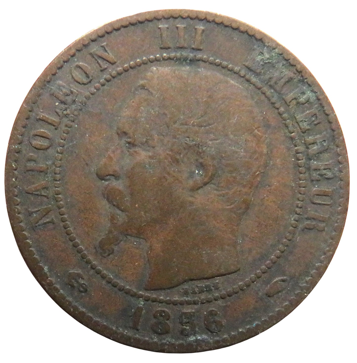 1856-A Napoleon III France 10 Centimes Coin