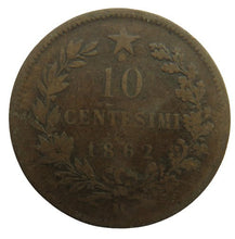 Load image into Gallery viewer, 1862-M Italy 10 Centesimi Coin
