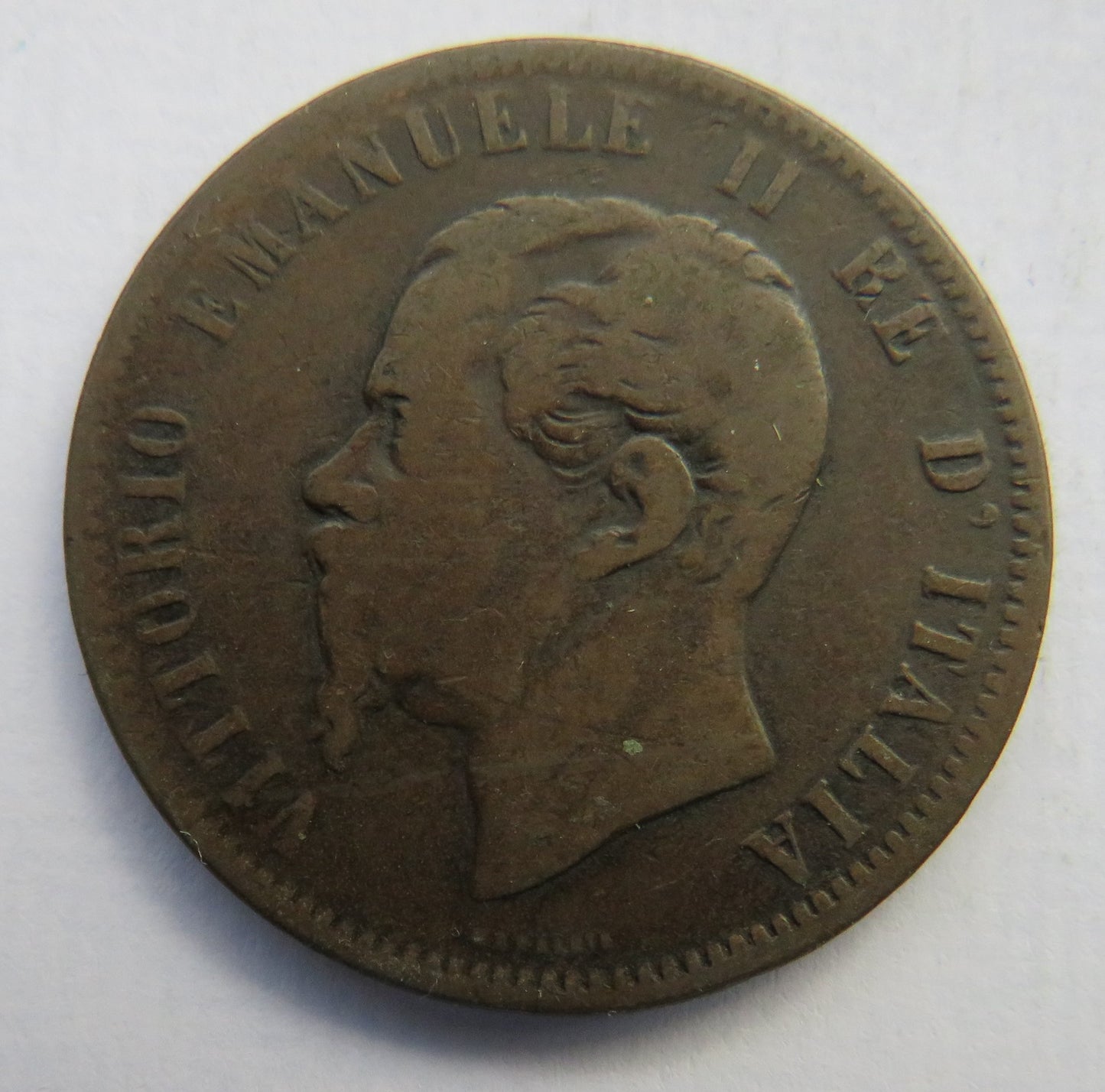 1862-M Italy 10 Centesimi Coin