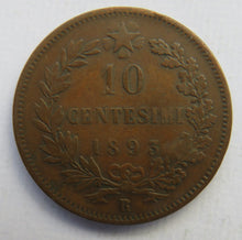 Load image into Gallery viewer, 1893-R Italy 10 Centesimi Coin
