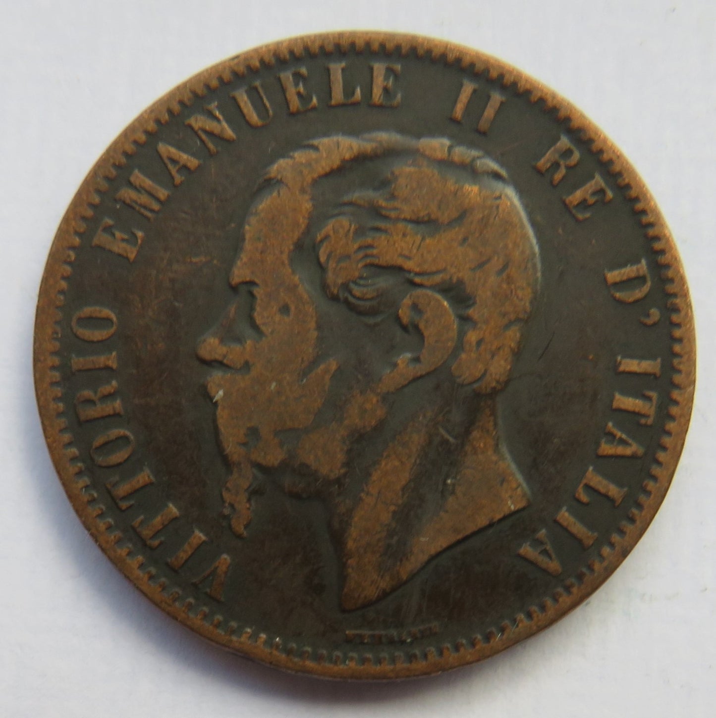 1867-H Italy 10 Centesimi Coin