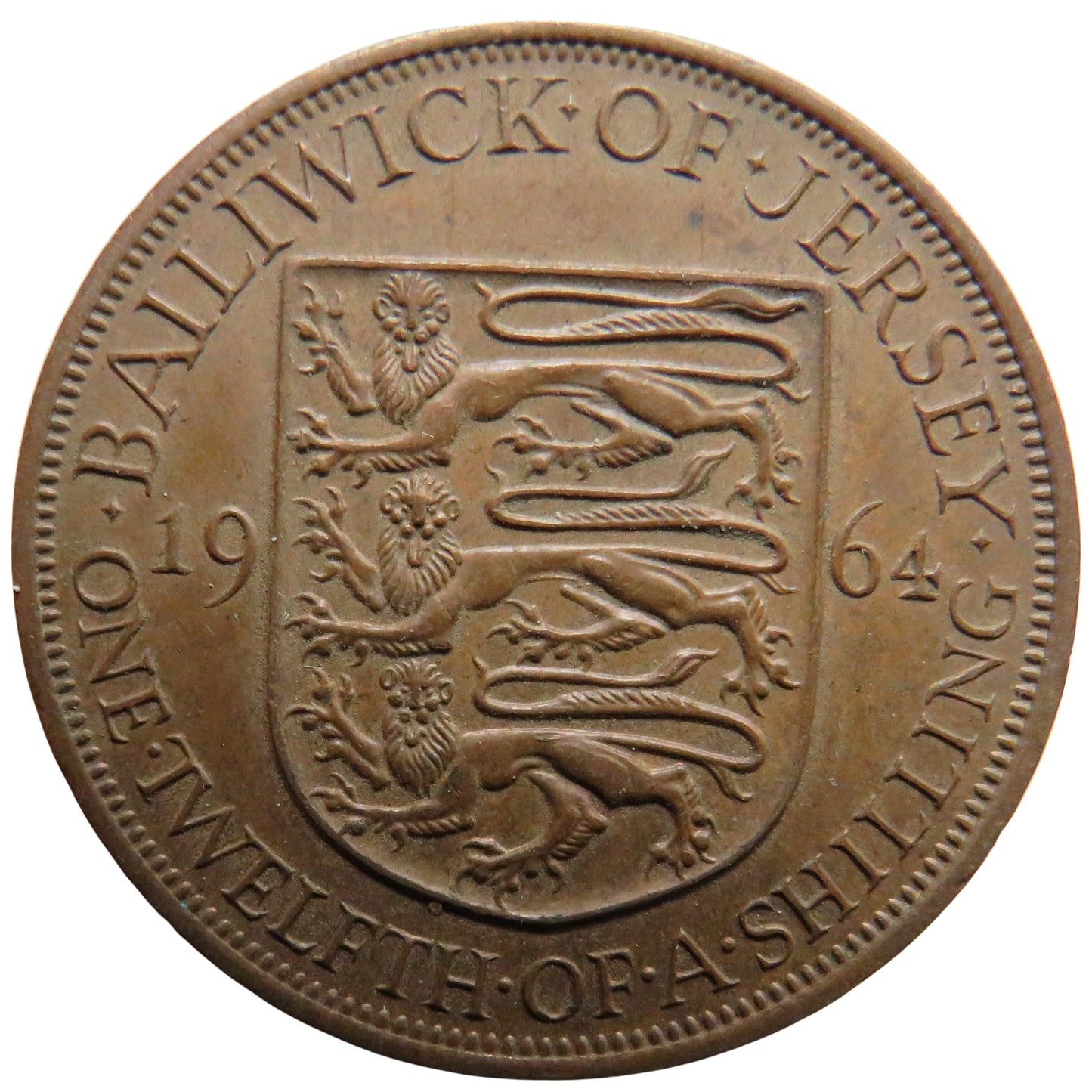 1964 Jersey 1/12th of a Shilling Coin