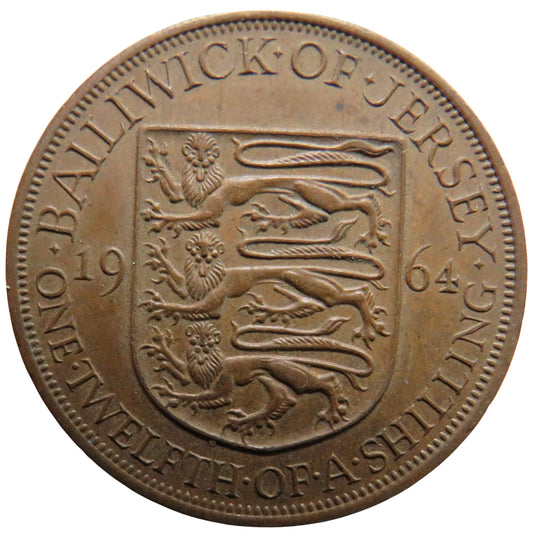 1964 Jersey 1/12th of a Shilling Coin