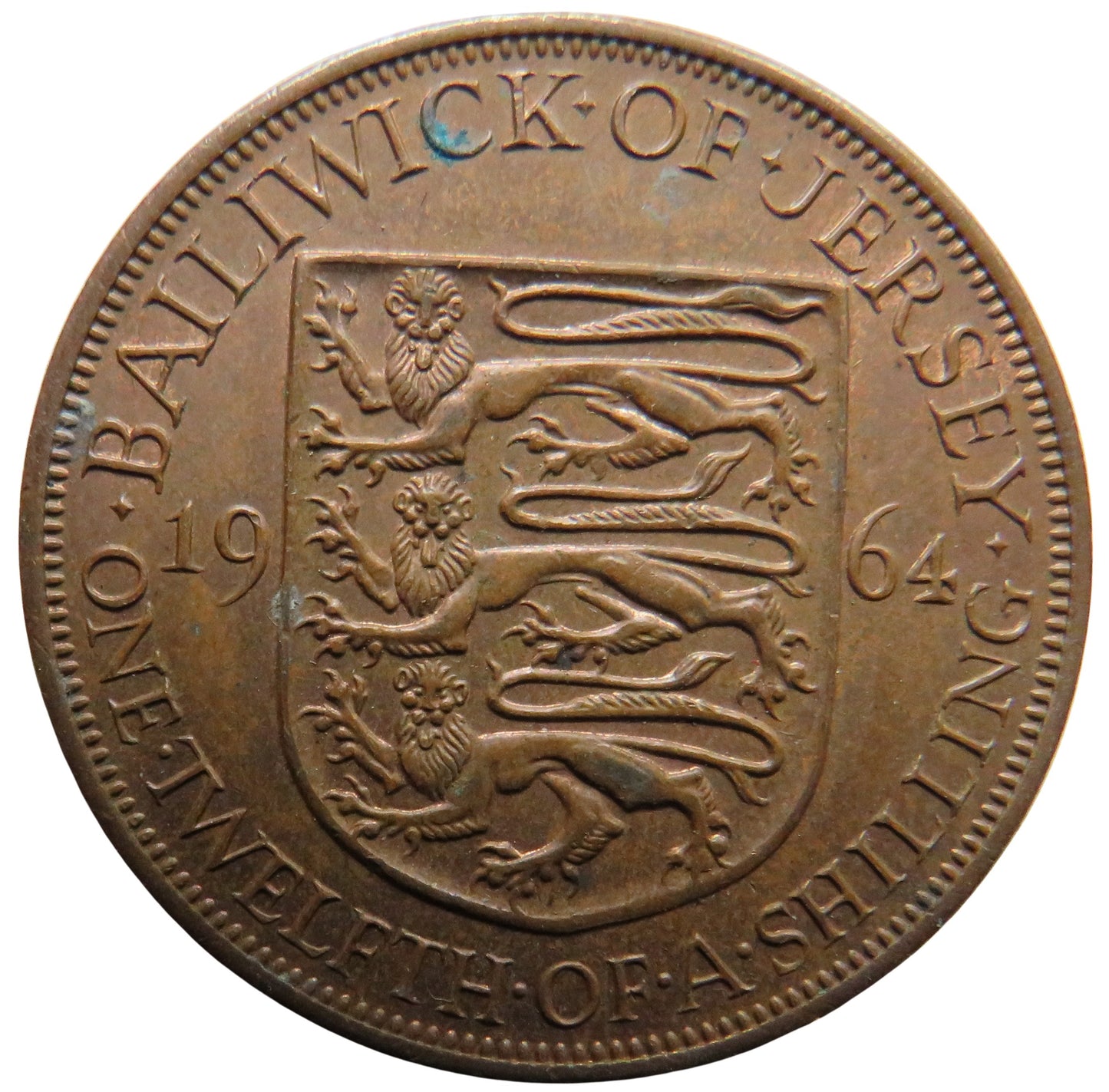 1964 Jersey 1/12th of a Shilling Coin