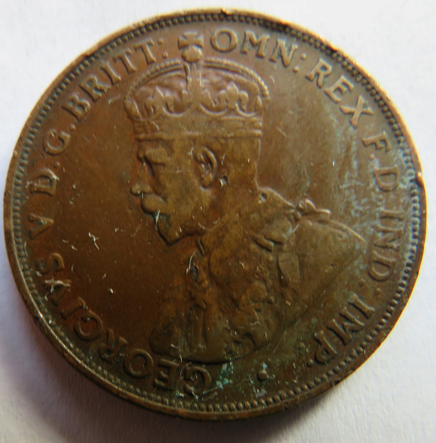1921 King George V Australia One Penny Coin