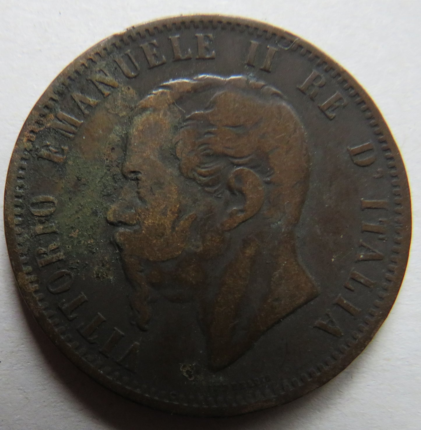 1866 Italy 10 Cenesimi Coin