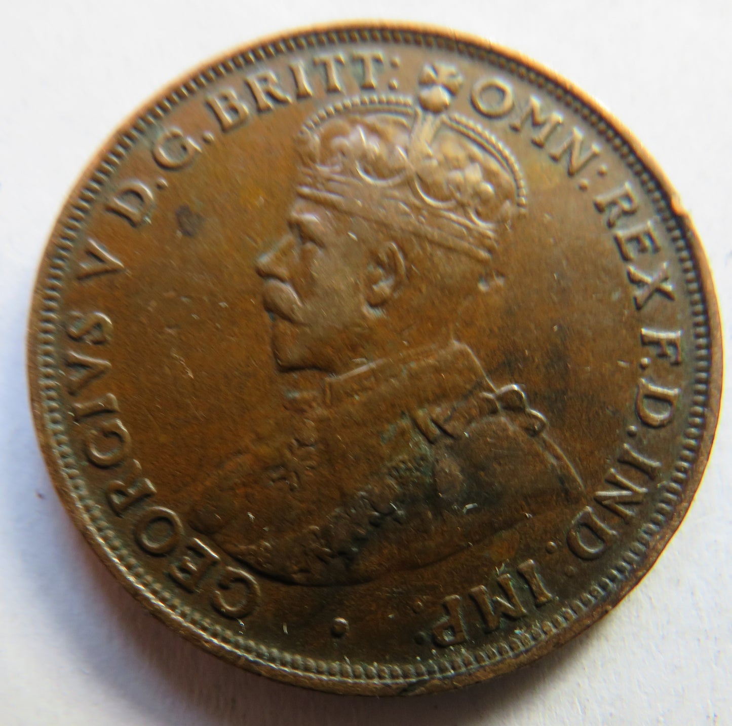 1921 King George V Australia One Penny Coin