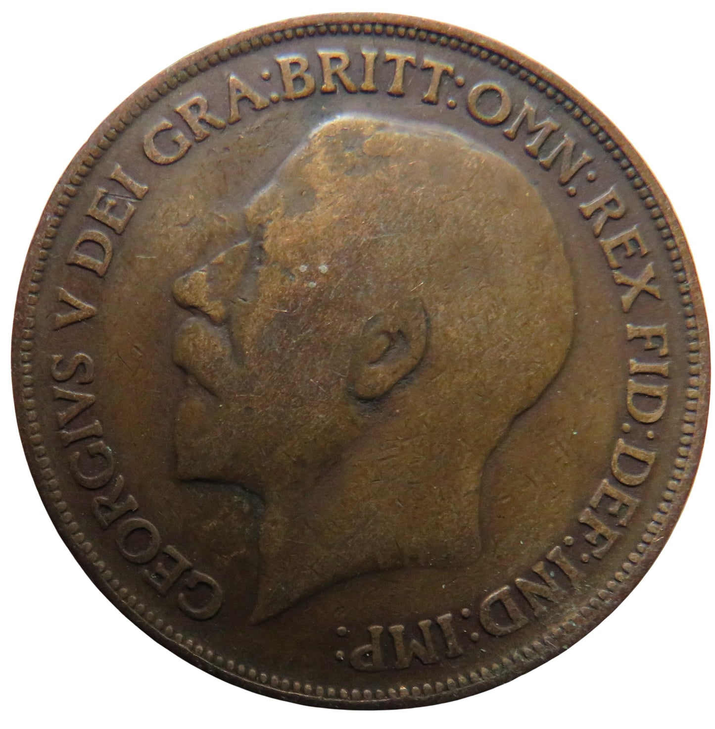 1914 King George V One Penny Coin With 88 Stamp