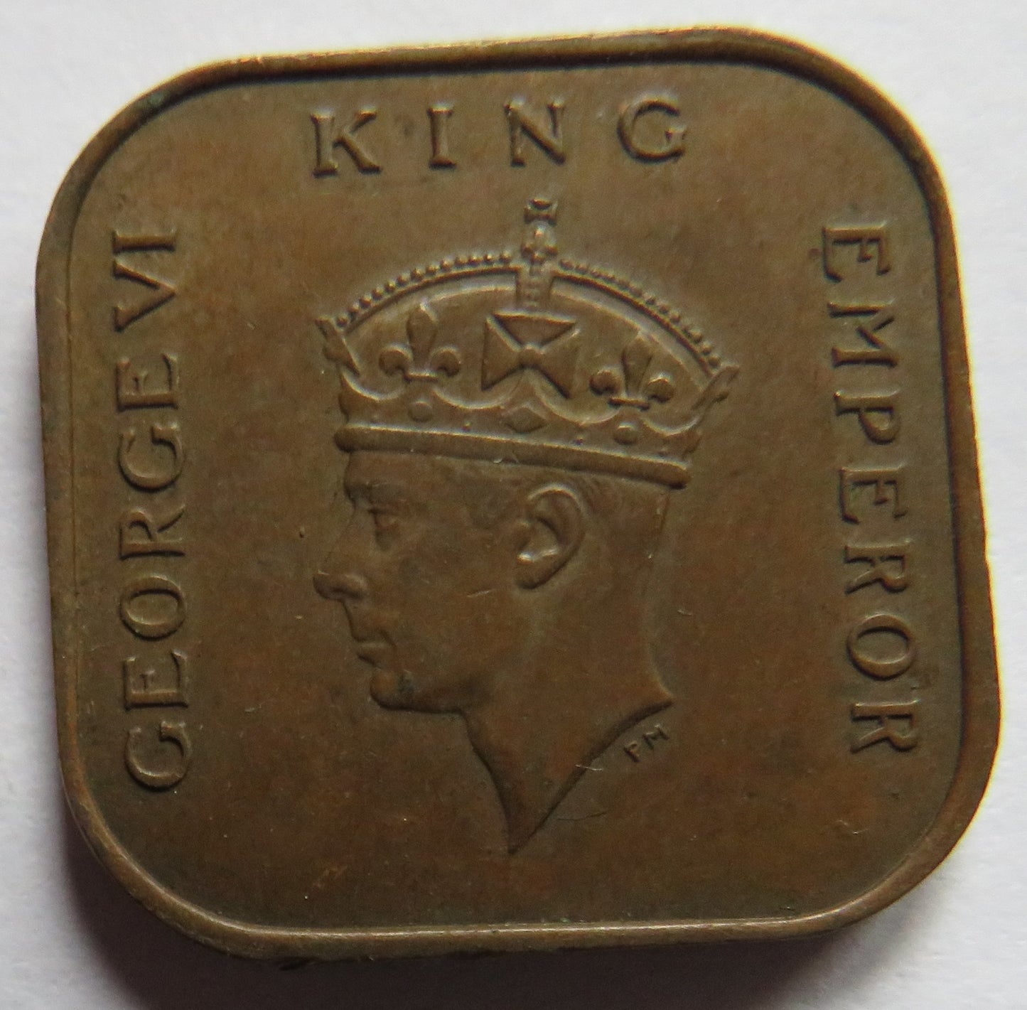 1940 King George VI Commissioners of Currency Malaya One Cent Coin