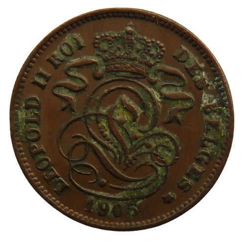 1905 Belgium 2 Centimes Coin