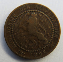 Load image into Gallery viewer, 1892 Netherlands One Cent Coin
