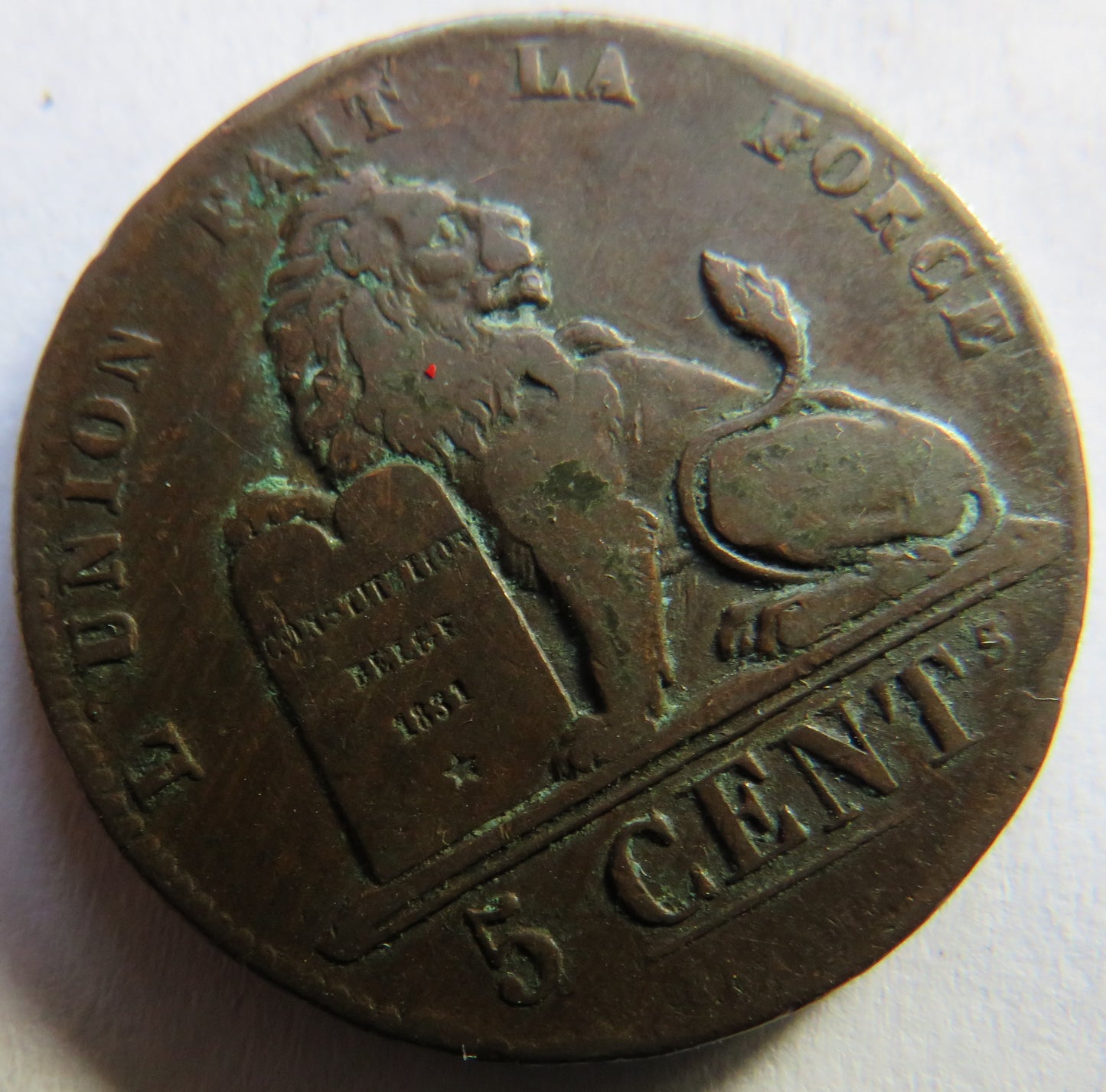 1837 Belgium 5 Centimes Coin