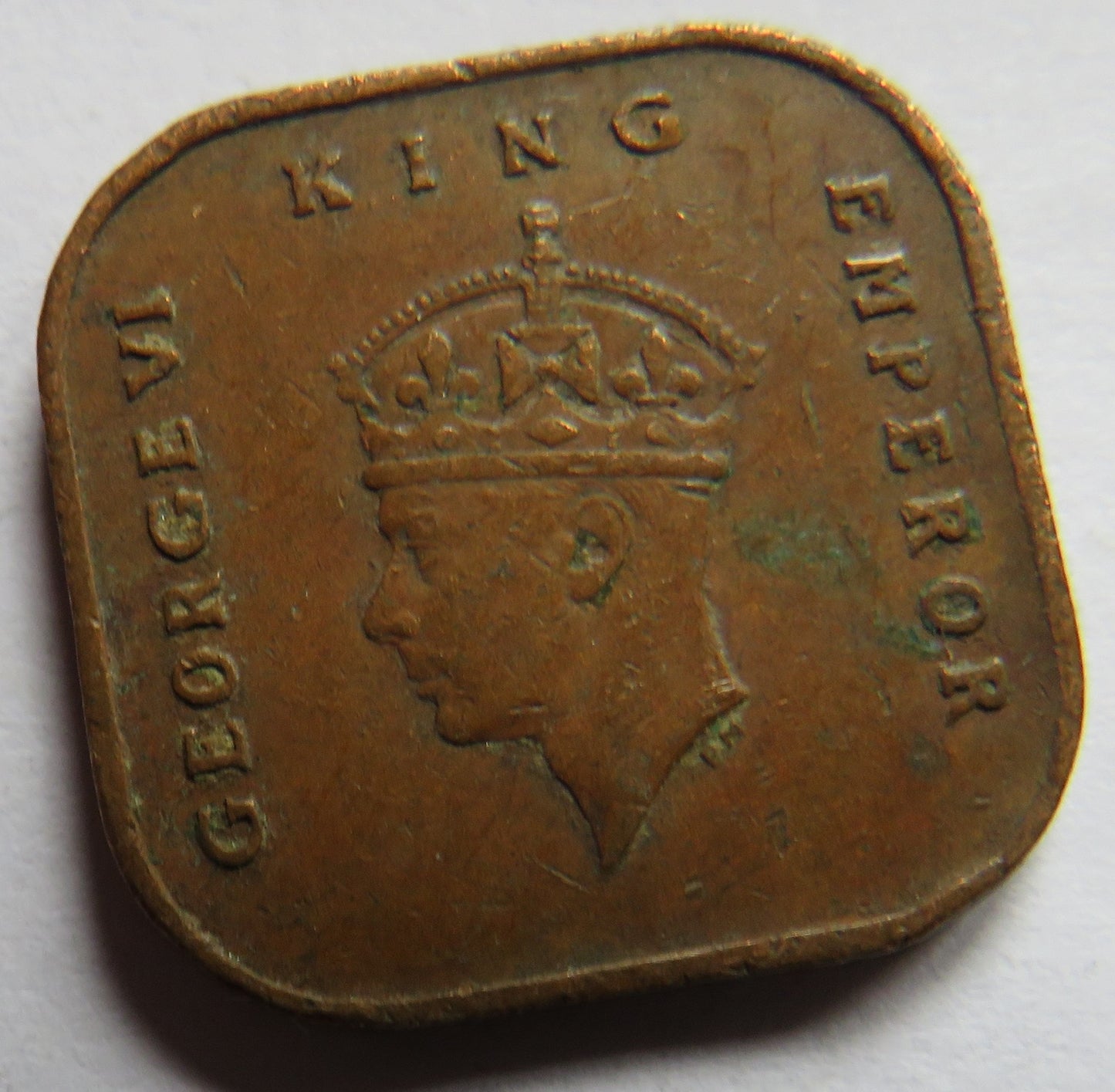 1943 King George VI Commissioners of Currency Malaya One Cent Coin