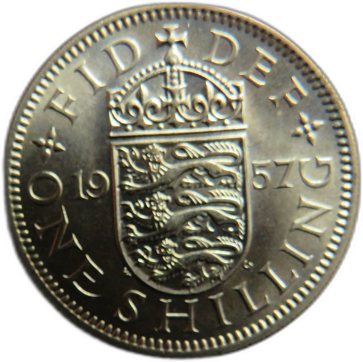 1957 Queen Elizabeth II (English) Shilling Coin In High Grade - Great Britain