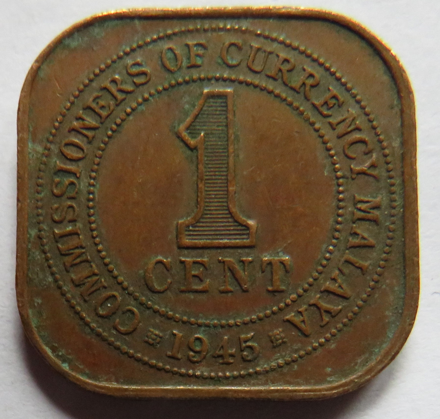 1945 King George VI Commissioners of Currency Malaya One Cent Coin