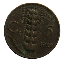 Load image into Gallery viewer, 1928 Italy 5 Centesimi Coin
