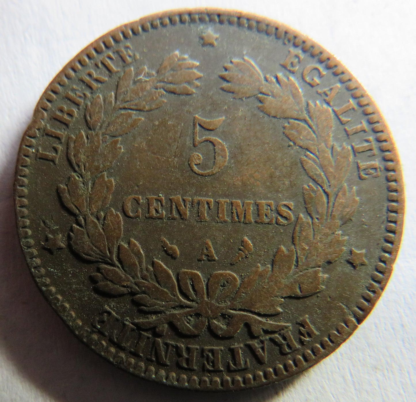 1897-A France 5 Centimes Coin