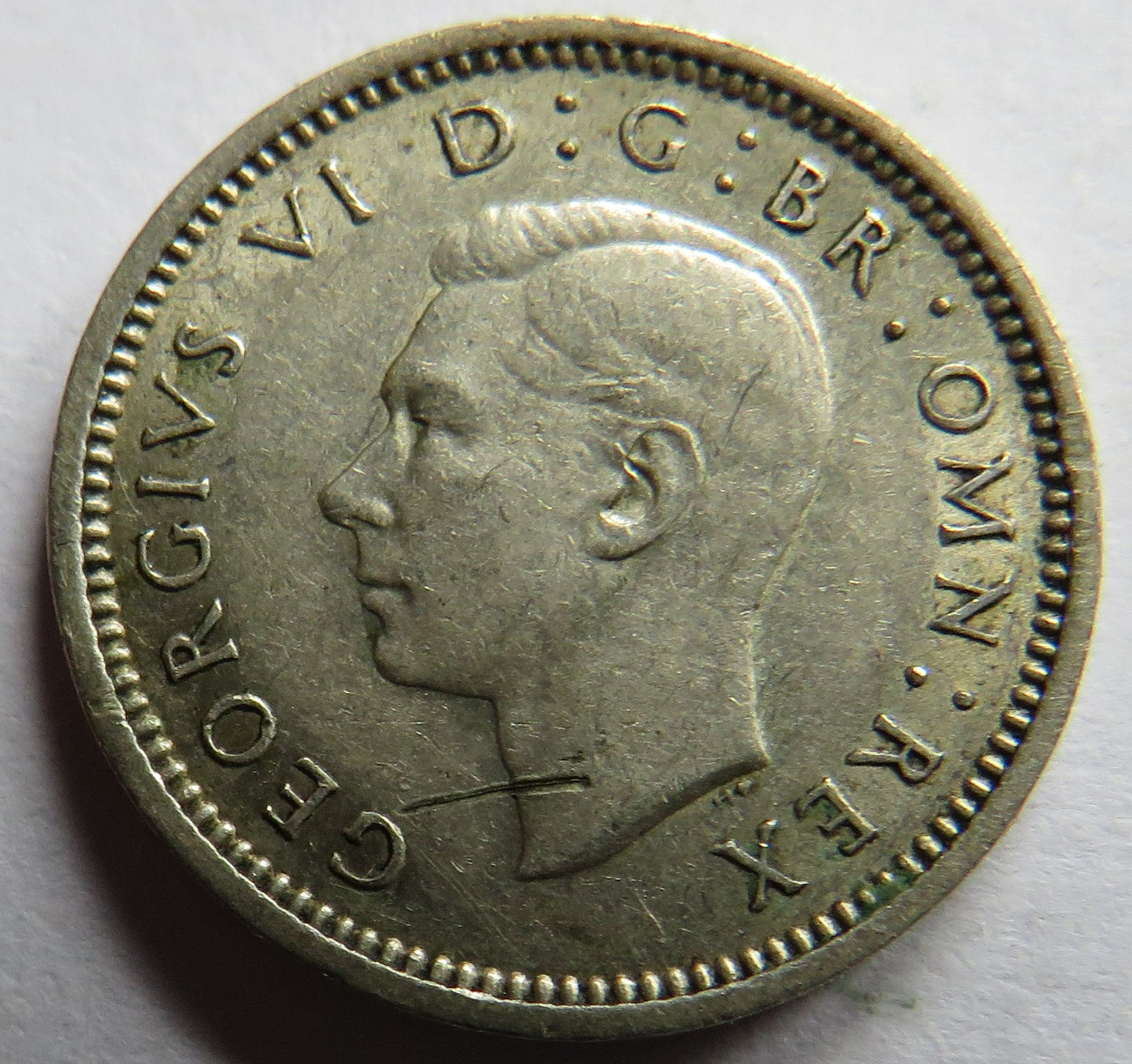 1944 King George VI Silver Threepence Coin - Scarce Date
