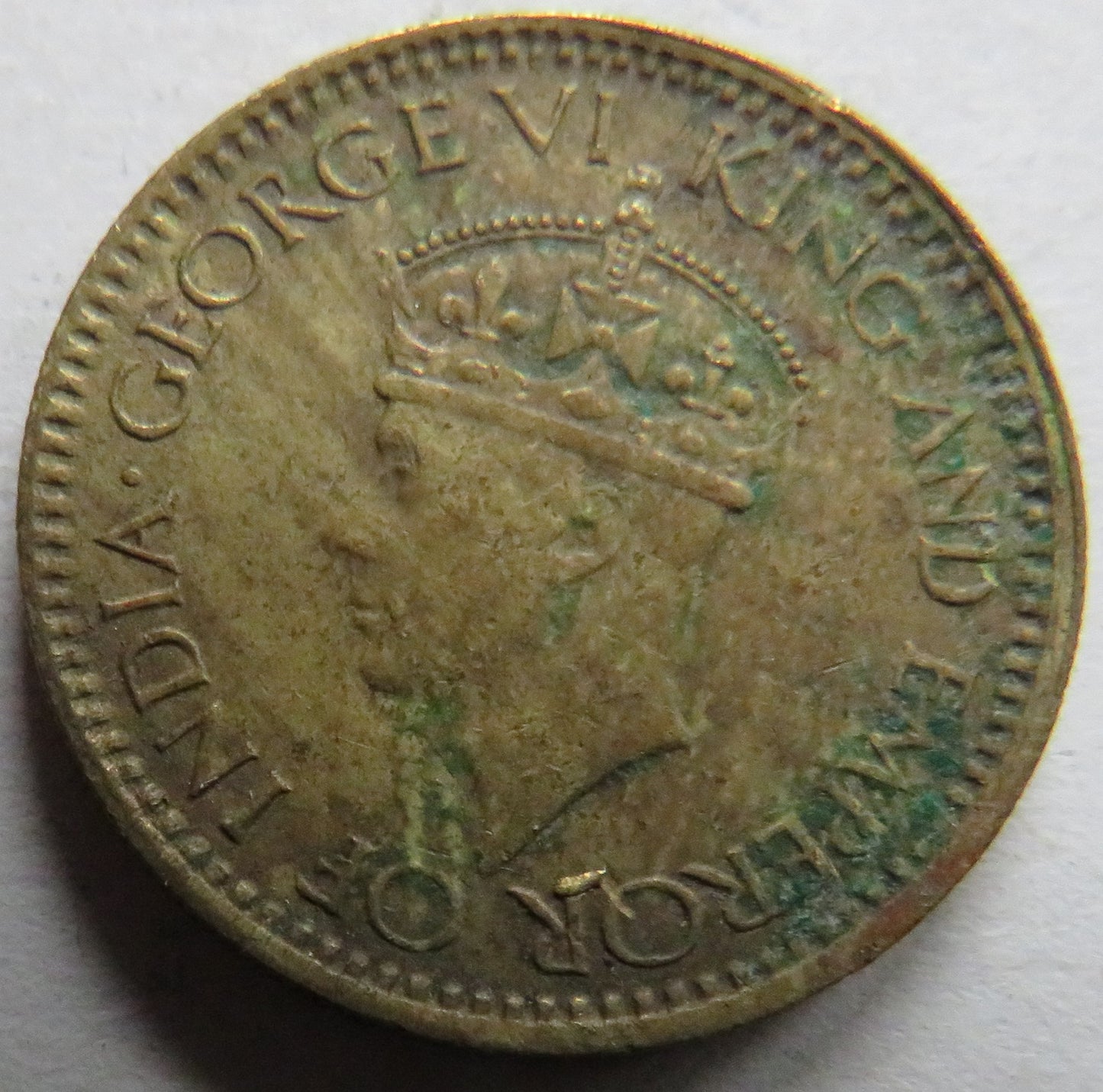 1943 King George VI Ceylon 25 Cents Coin