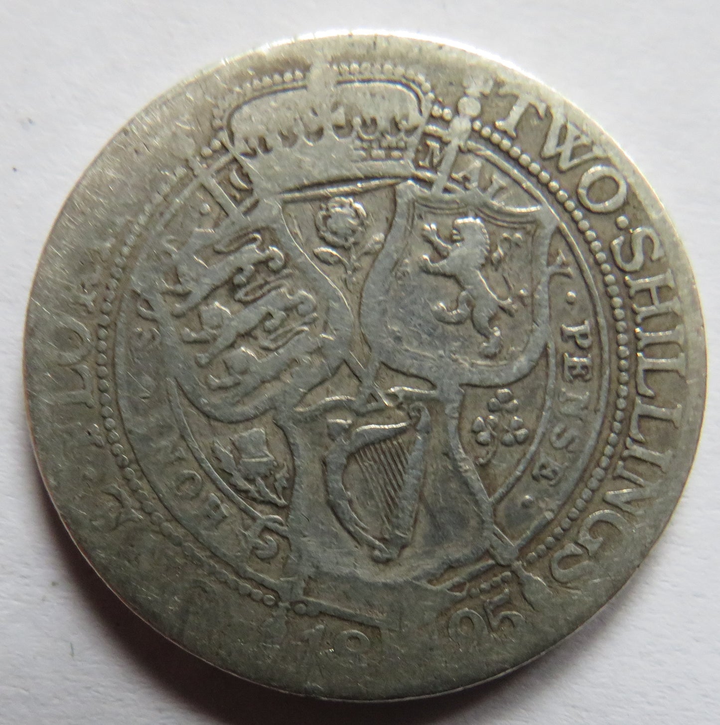 1895 Queen Victoria Silver Florin / Two Shillings Coin