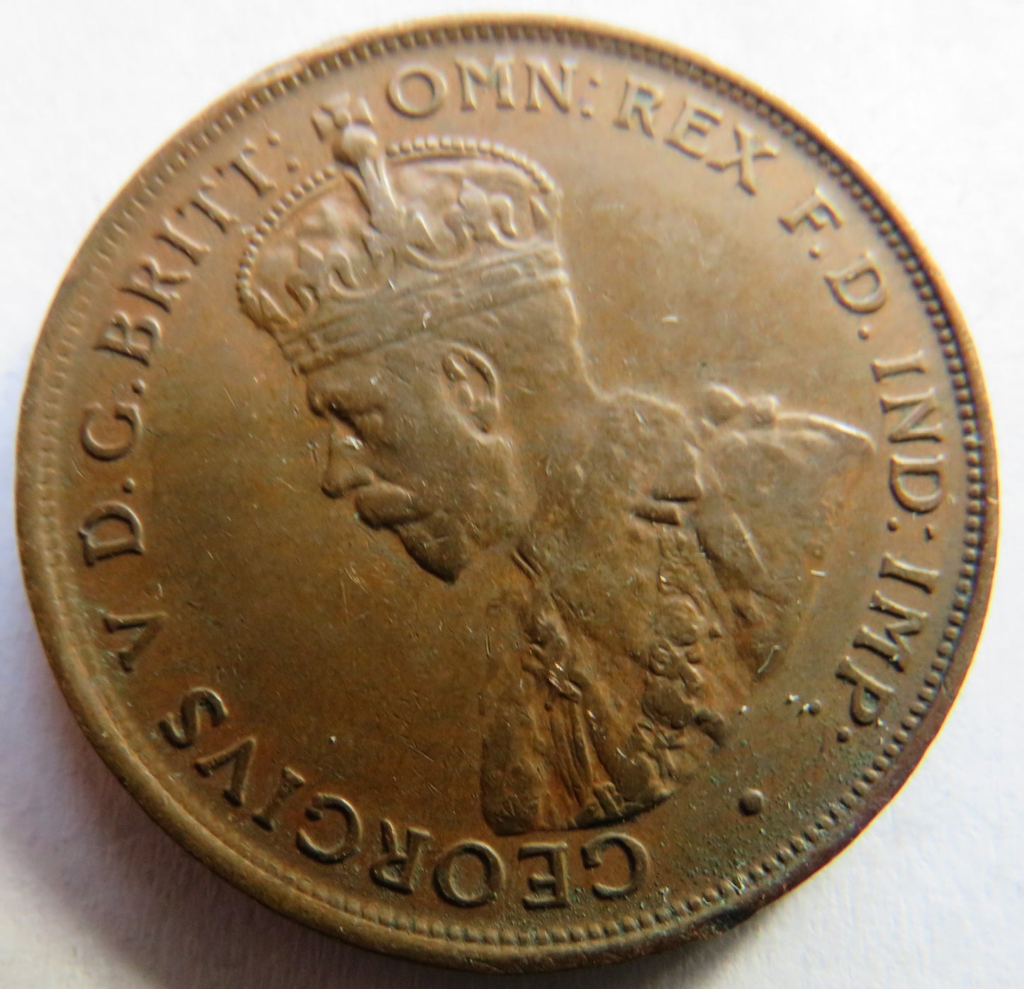 1927 King George V Australia One Penny Coin