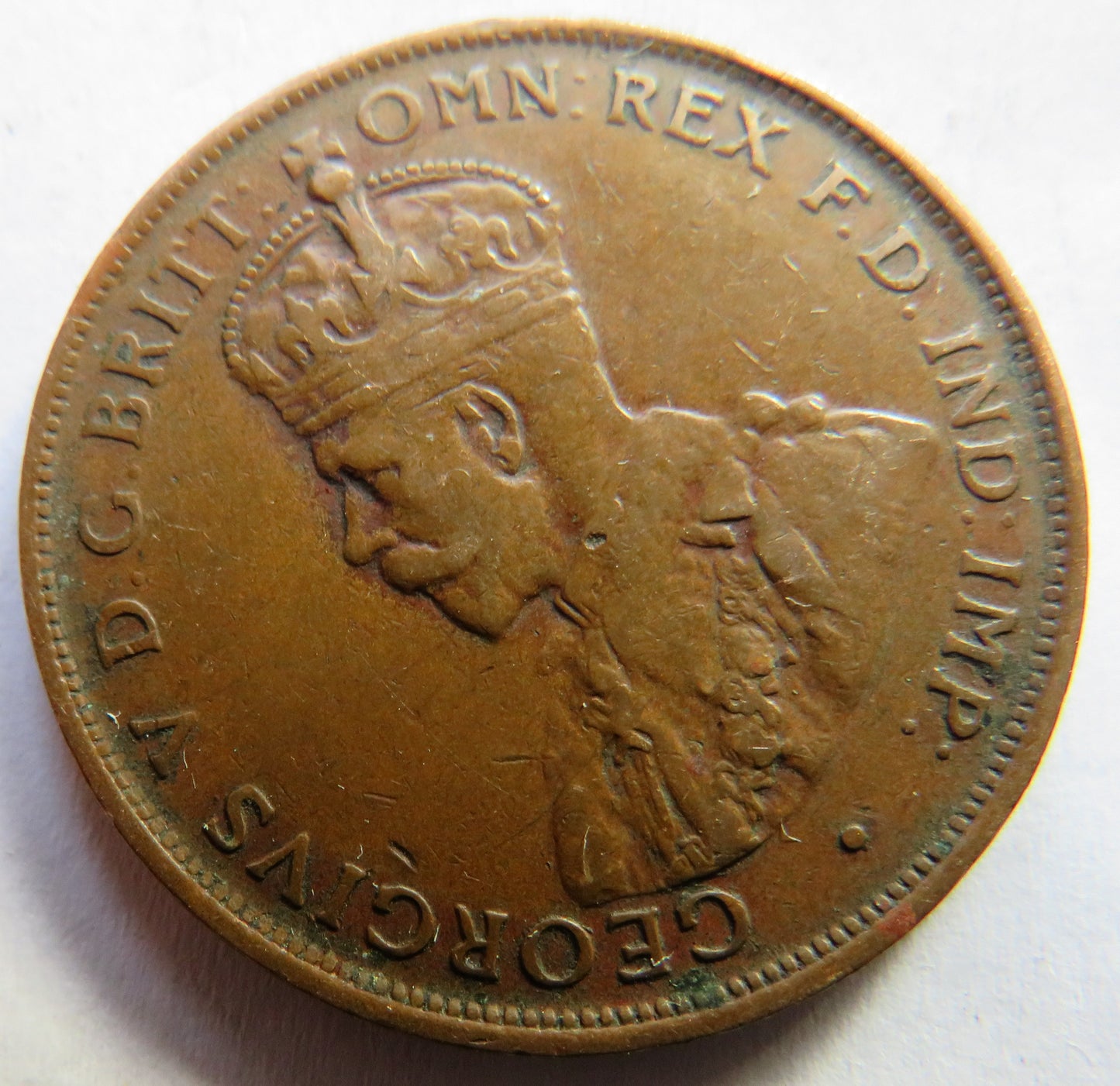 1927 King George V Australia One Penny Coin