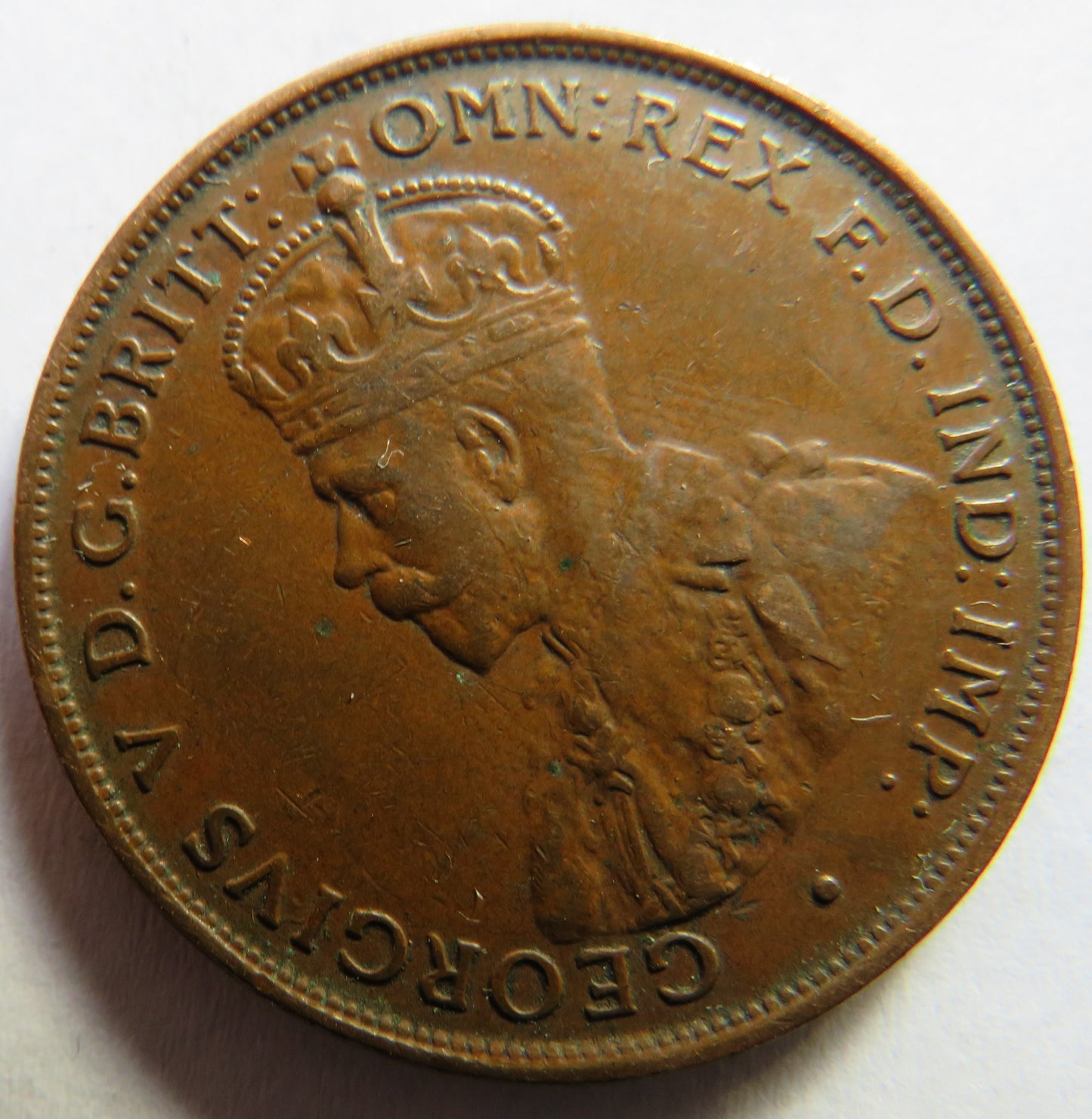 1933 King George V Australia One Penny Coin