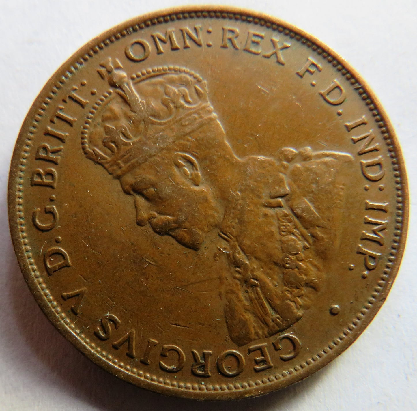 1933 King George V Australia One Penny Coin