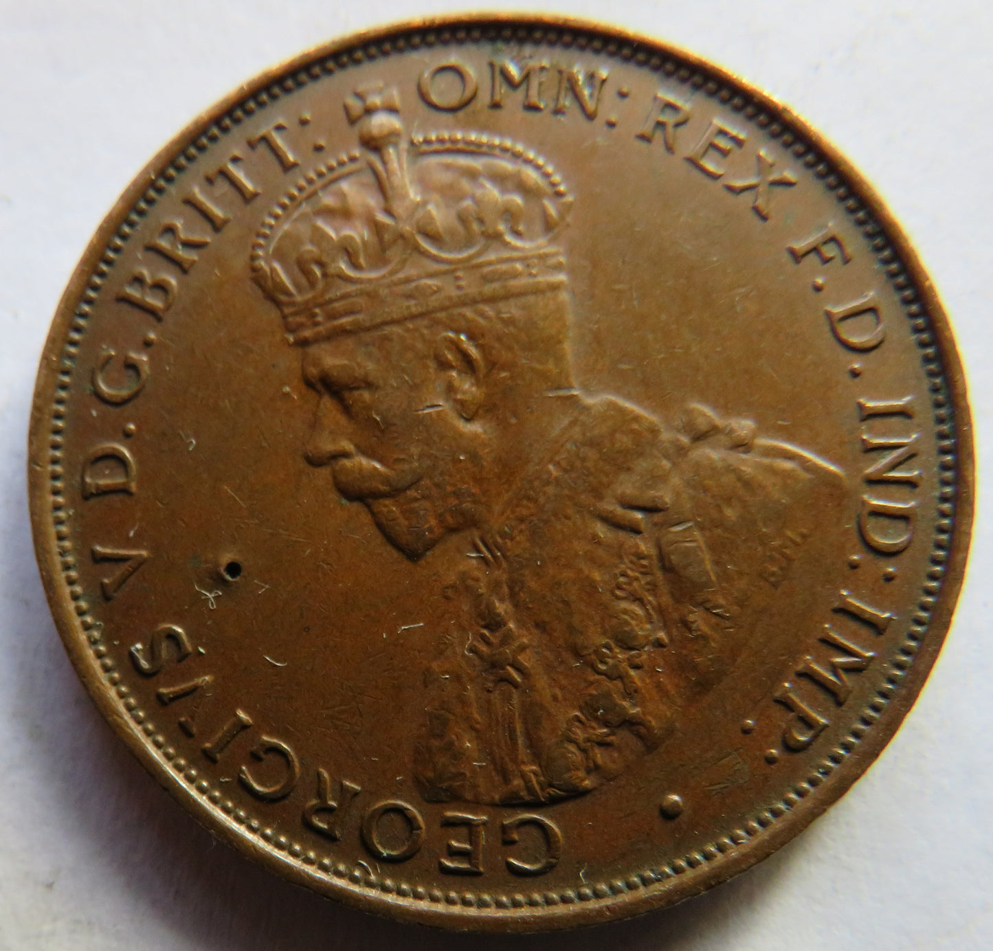 1933 King George V Australia One Penny Coin